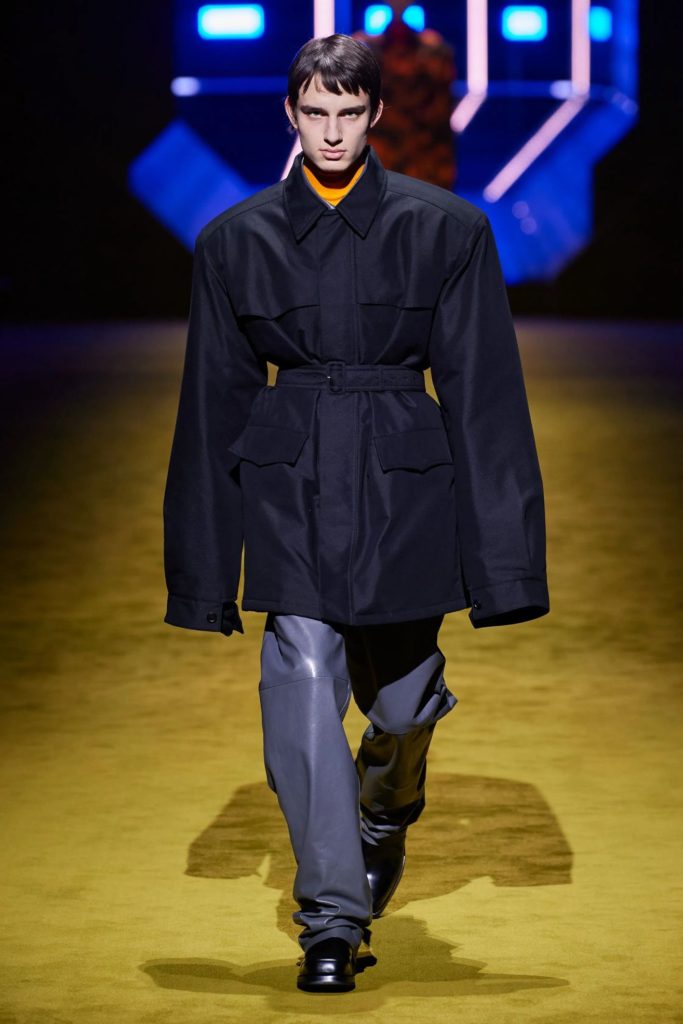 Prada Fall 2022 Menswear Enlists Kyle Maclachlan & Jeff Goldblum To Model A New Take On Blue Collar Workwear
