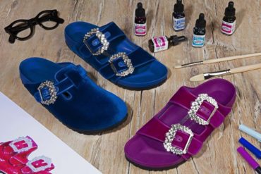 The Manolo Blahnik x Birkenstock Is Velvet-Covered Orthopaedic Opulence