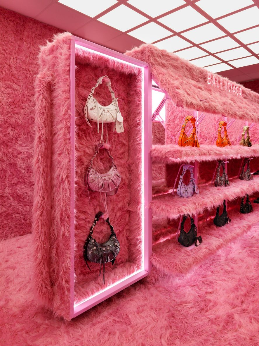 The Balenciaga Store In London Gets A Fluffy Pink Makeover