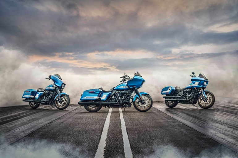 The Celestial Blue Harley-Davidson Fast Johnnie Is Inspired By Retro Muscle Cars (& A Piglet)